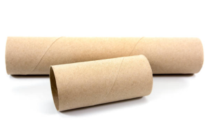 stock photo of 2 cardboard tubes used for dog enrichment